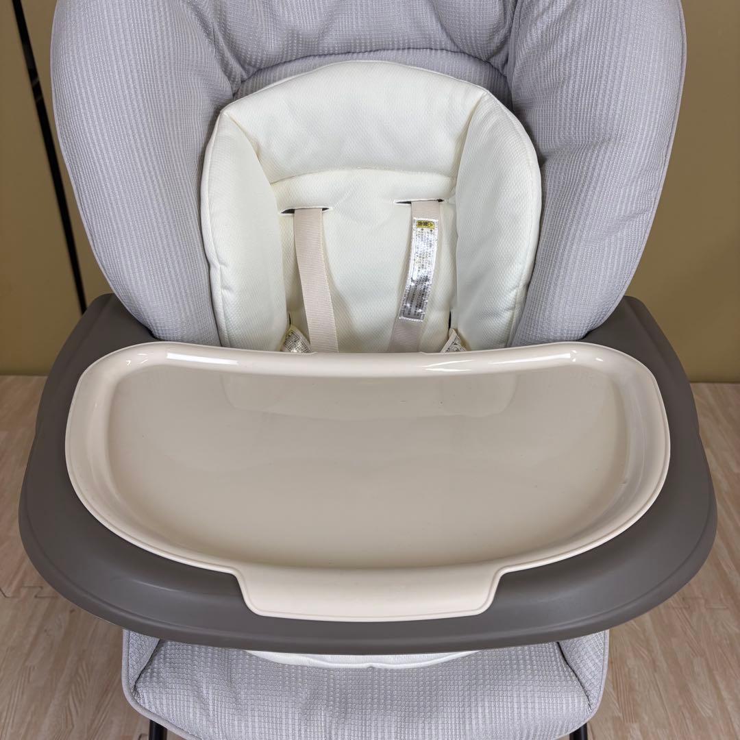 ☆未使用に近い☆コンビ　ハイローベッド＆チェア　ネムリラ　人気のグレー　トレイ付