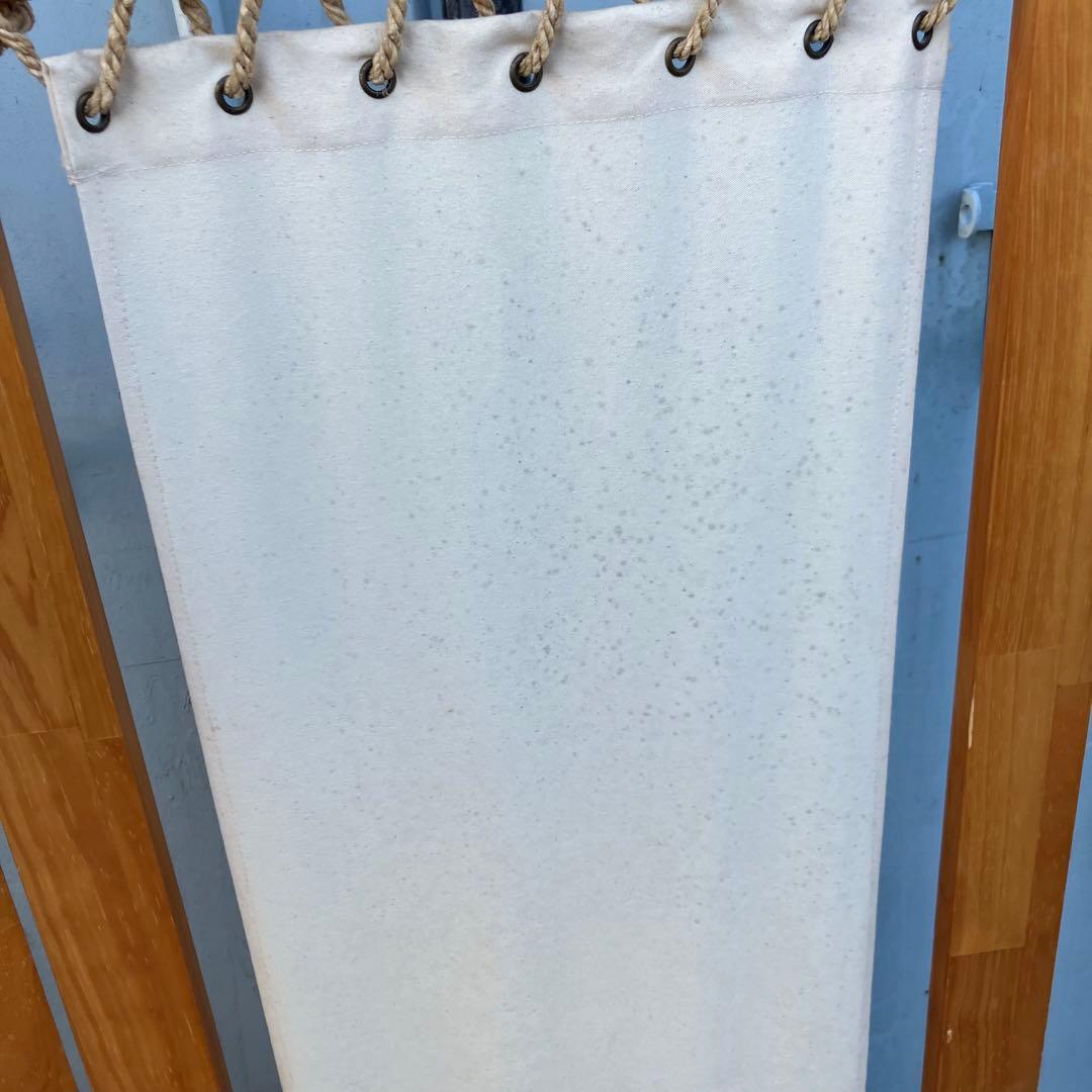 北欧レトロ 木製フレーム 帆布 パーティション パーテーション 衝立 ビンテージ