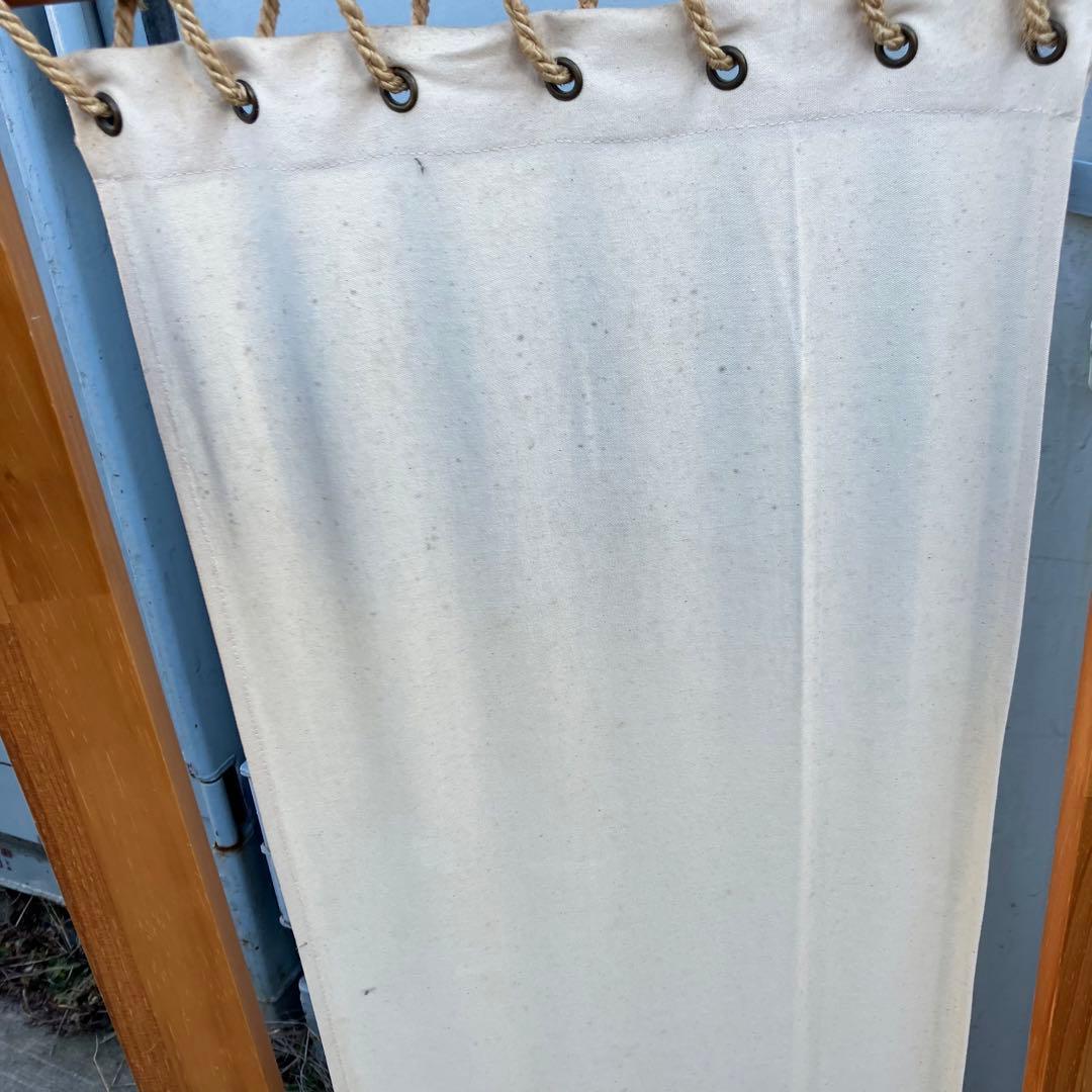 北欧レトロ 木製フレーム 帆布 パーティション パーテーション 衝立 ビンテージ