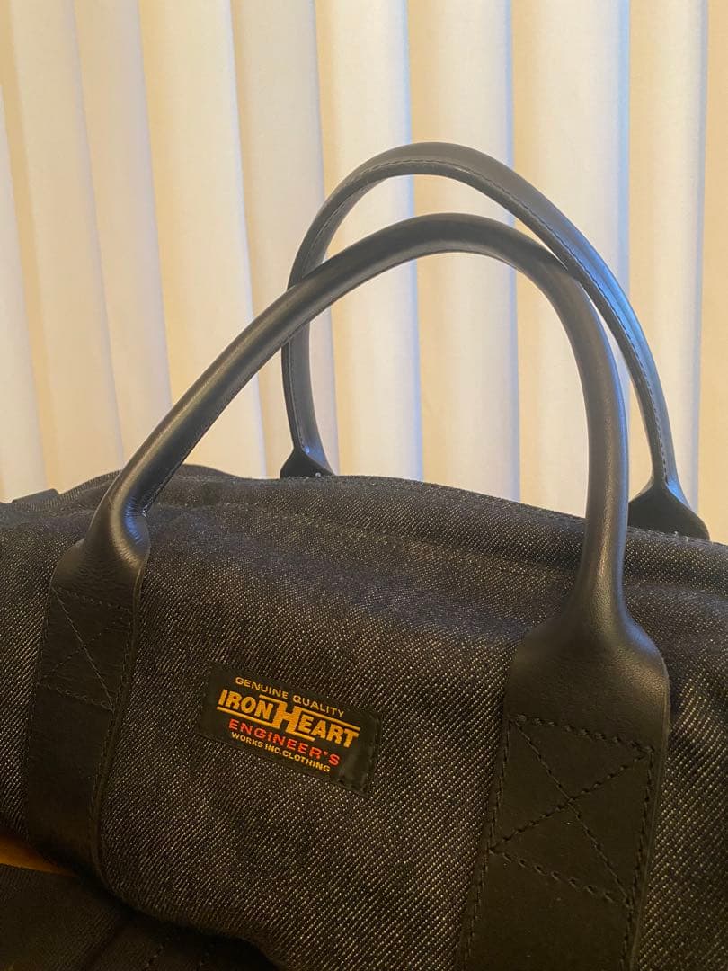 21oz 黒鎧デニムダッフルバッグ