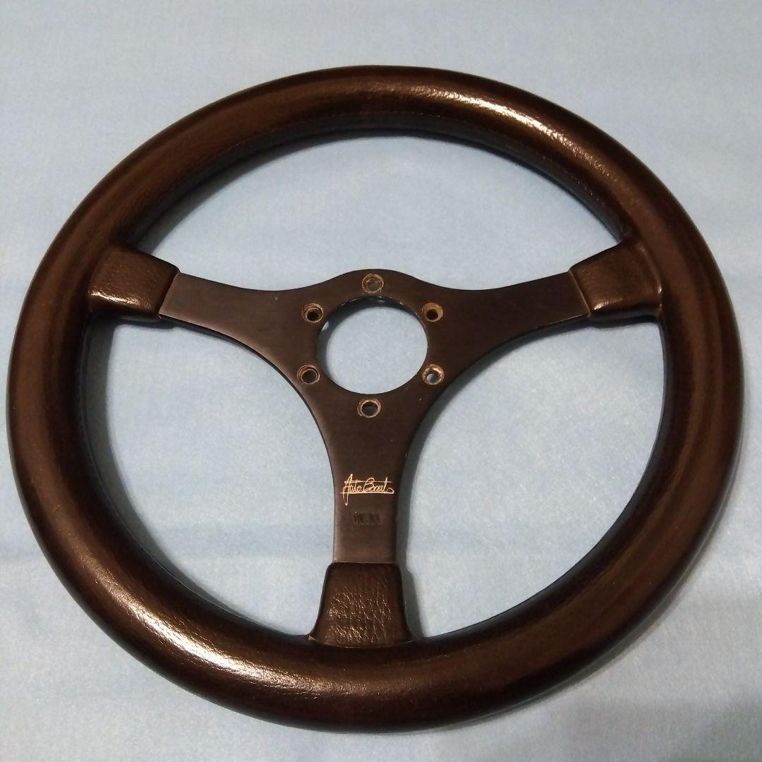 ビ*ト様 当時物❗旧車❗レザー ステアリング 3本スポーク