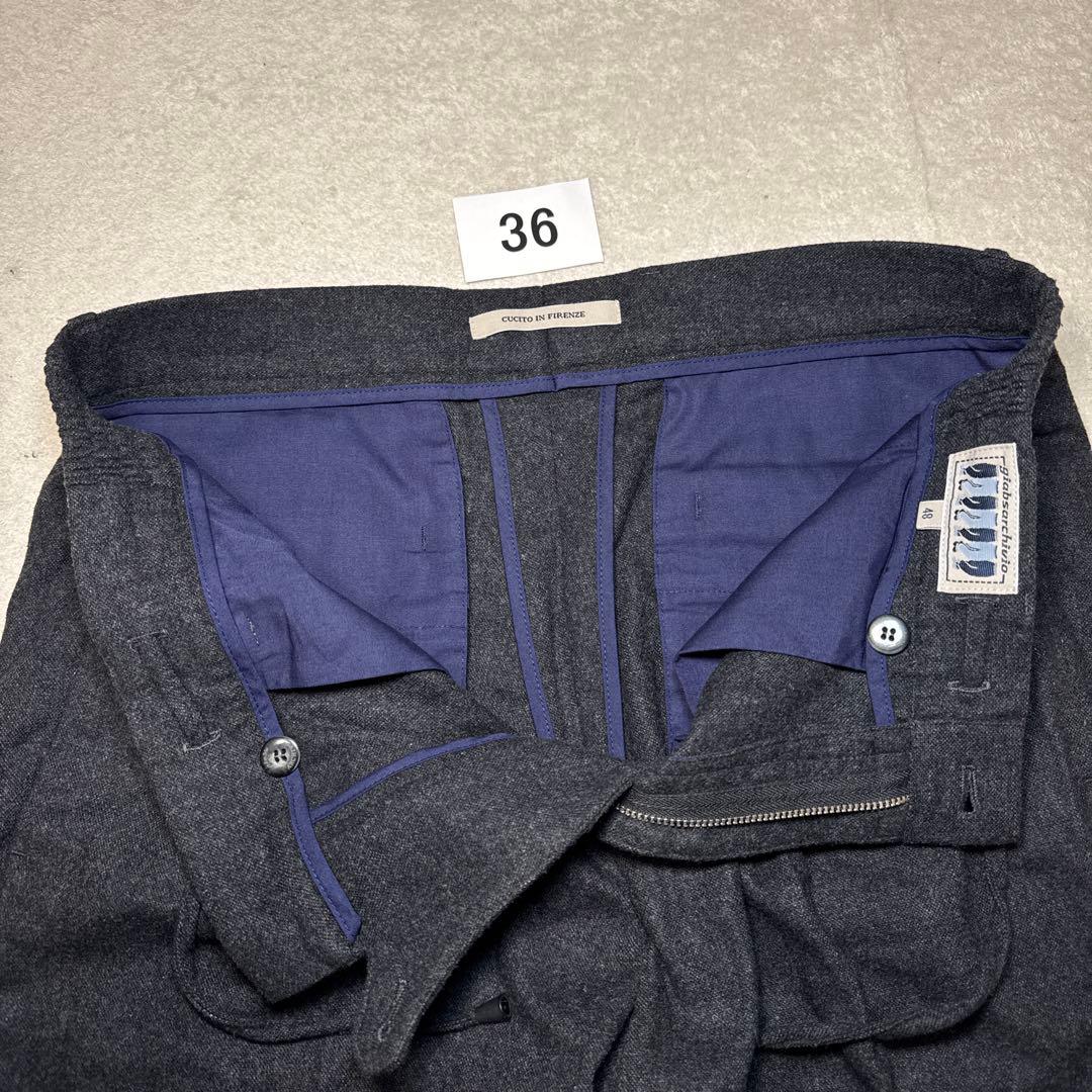 36 美品　ジャブスアルキヴィオ　スラックス　ウール　48 ツイード　グレー