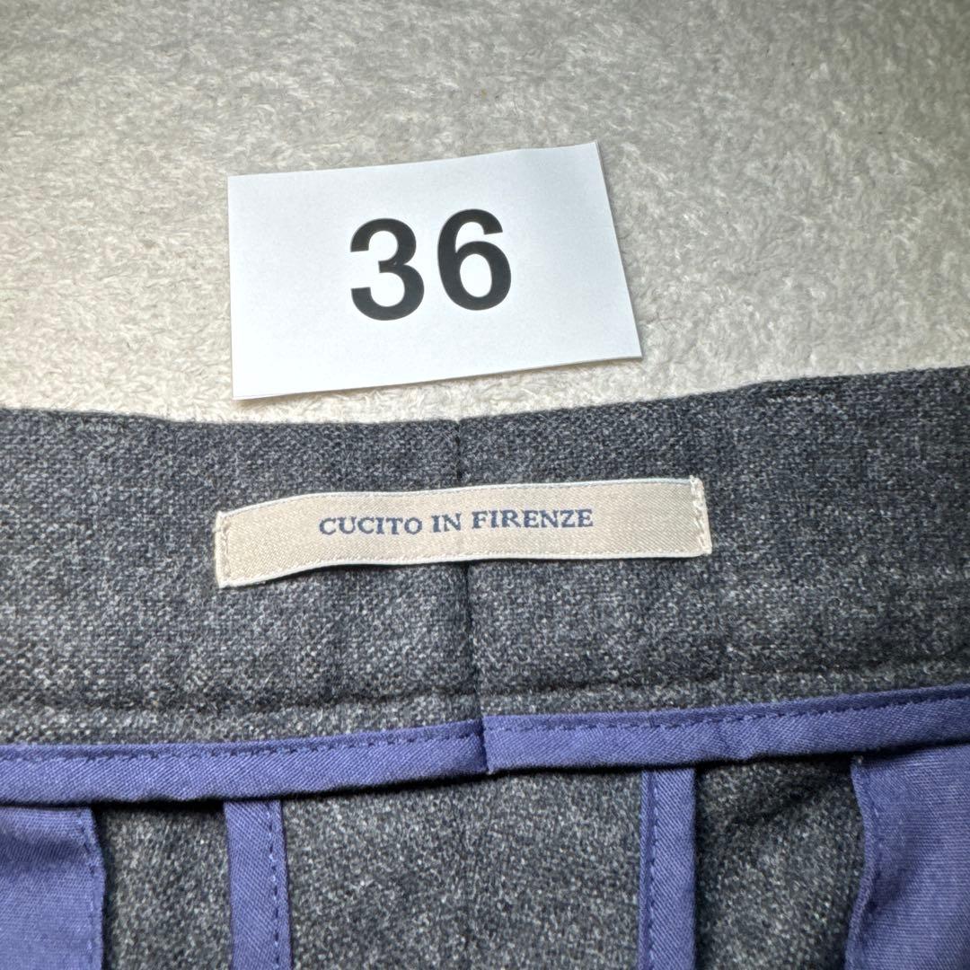 36 美品　ジャブスアルキヴィオ　スラックス　ウール　48 ツイード　グレー