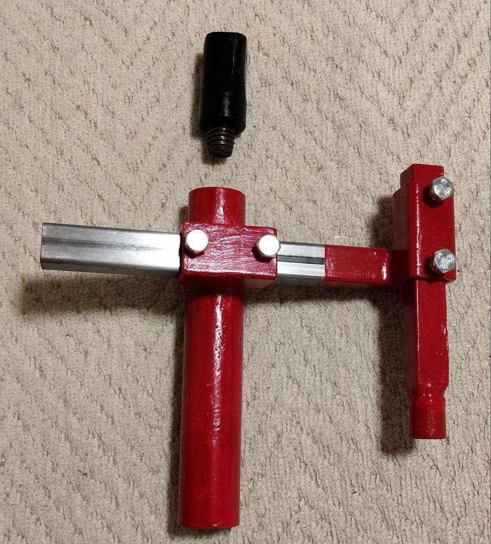 タイヤチェンジャーをギアレンチ仕様に変更するためのマウントヘッド取付金物＋台座