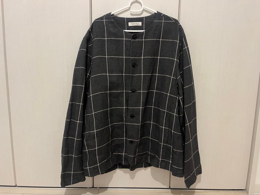 confect ルポワンチェック ノーカラージャケット