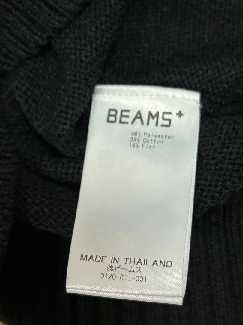 BEAMS PLUS Crew LilyYarn 7G 黒 M ニット