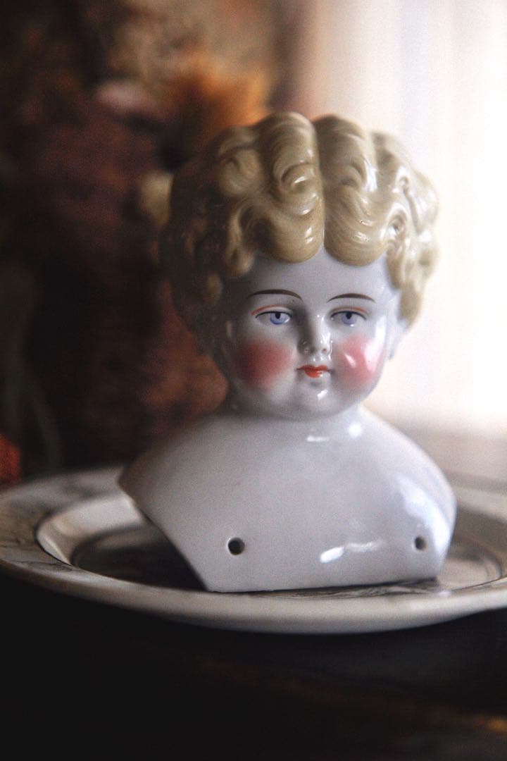 アンティーク チャイナヘッドドール ブロンド ビスクドール ブライス 蚤の市