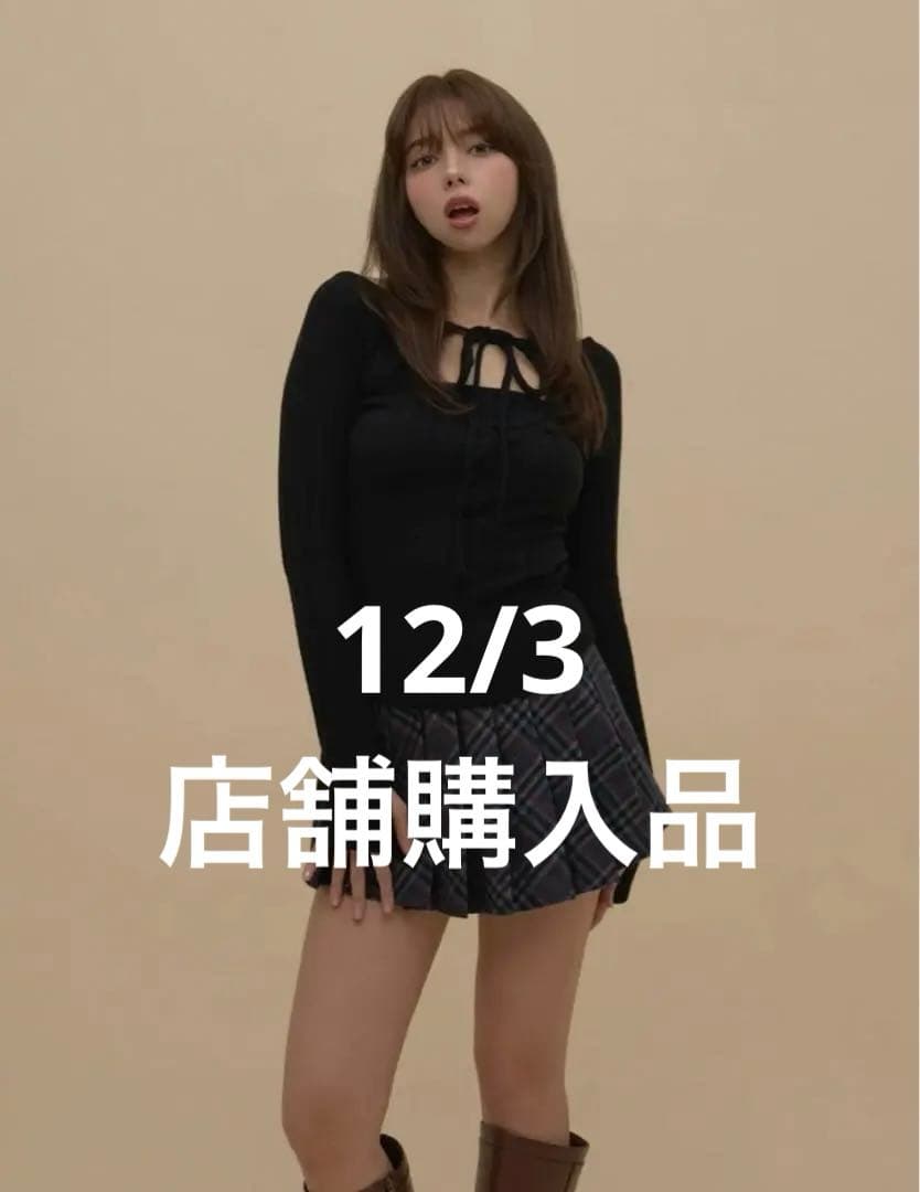トップス andmary nini ribbon tops black