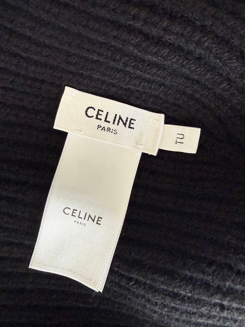 CELINEセリーヌ 美品 トリオンフ カシミヤ ニット帽 ニットキャップ 帽子