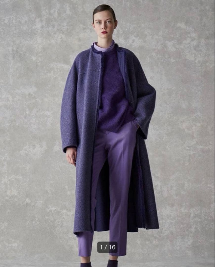 ドゥロワー Drawer 22AW 36 ウール フラノ ベーシックパンツ