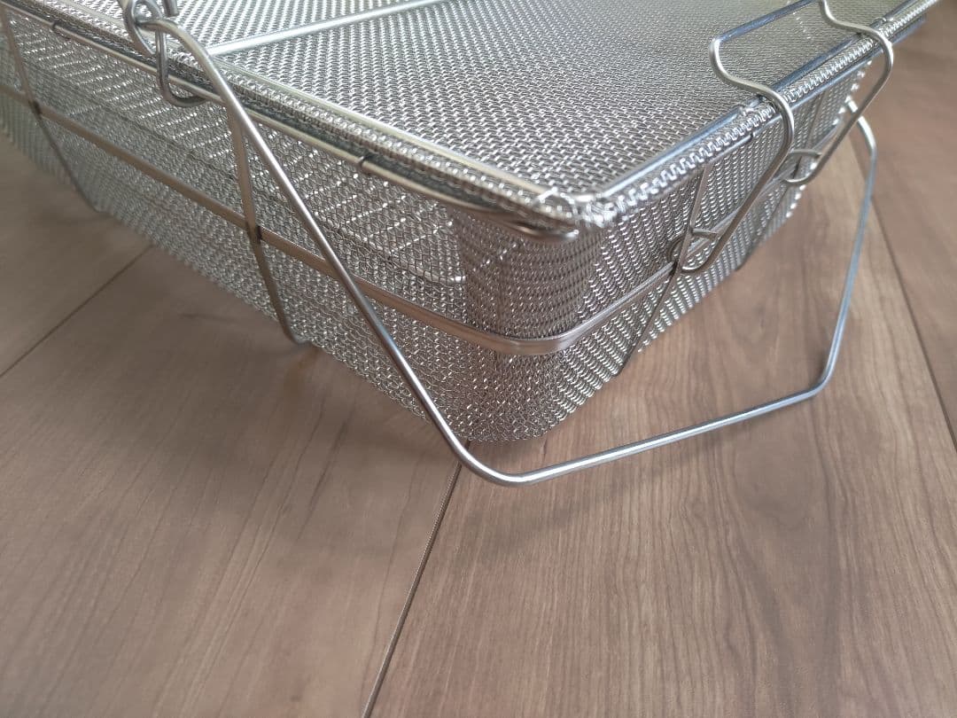 辻和金網　ふたつき干しかご　大　中段網付き　ステンレス