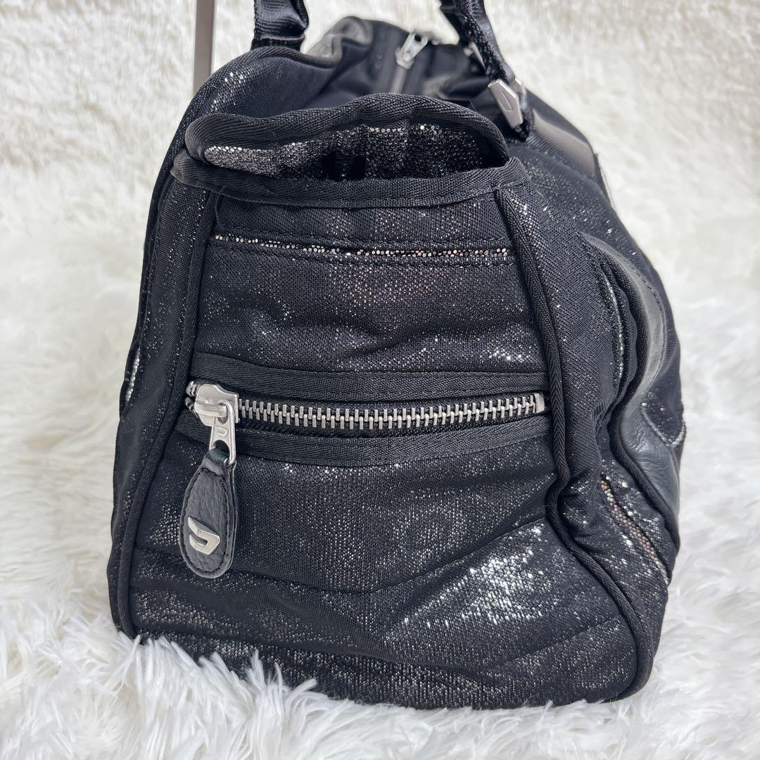 レア✨ DIESEL ボストンバッグ 牛革 ラメ 黒 y2k archive