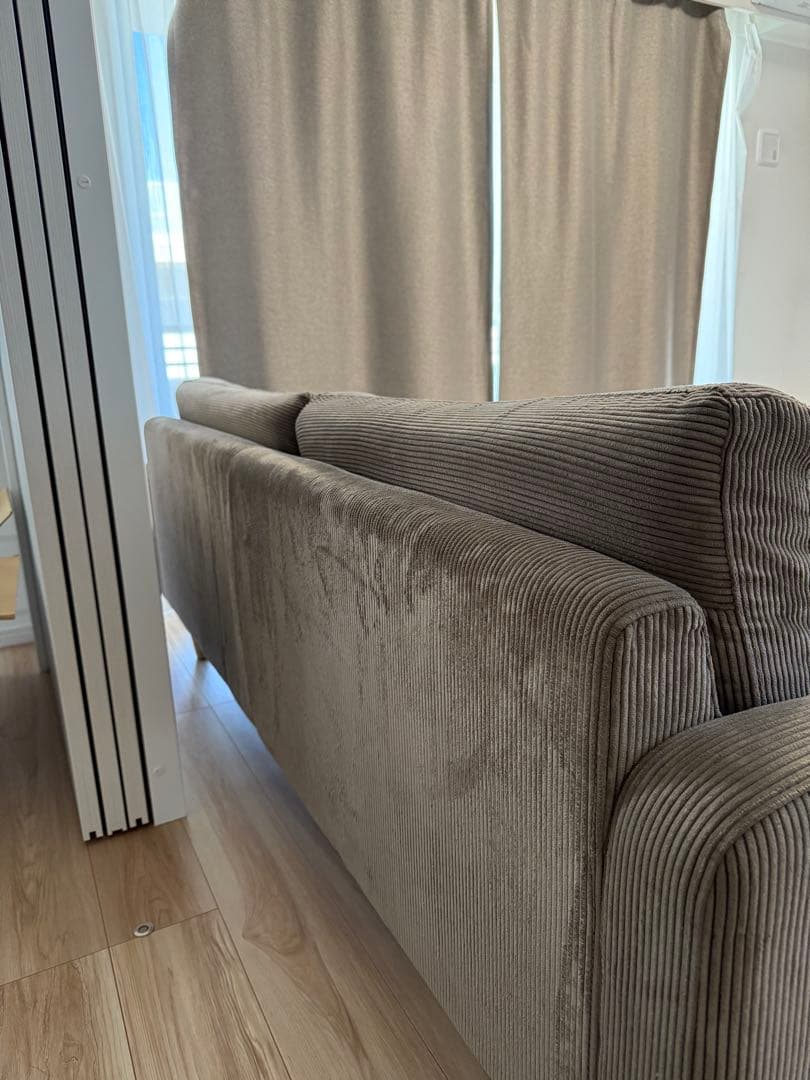 【AT】【美品】クラッシュゲート3人掛けソファ ジャガードスツール付き