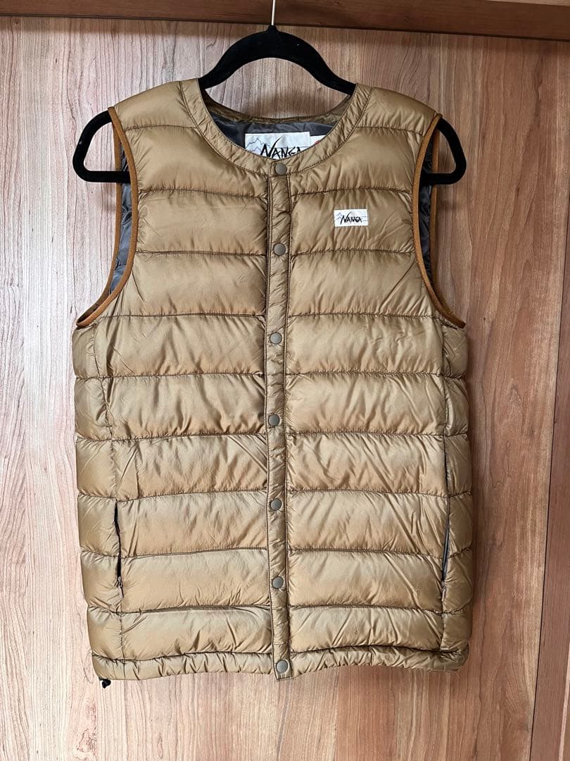 【値引き】NANGA WHITE LABELベージュ ダウンベスト 日本製