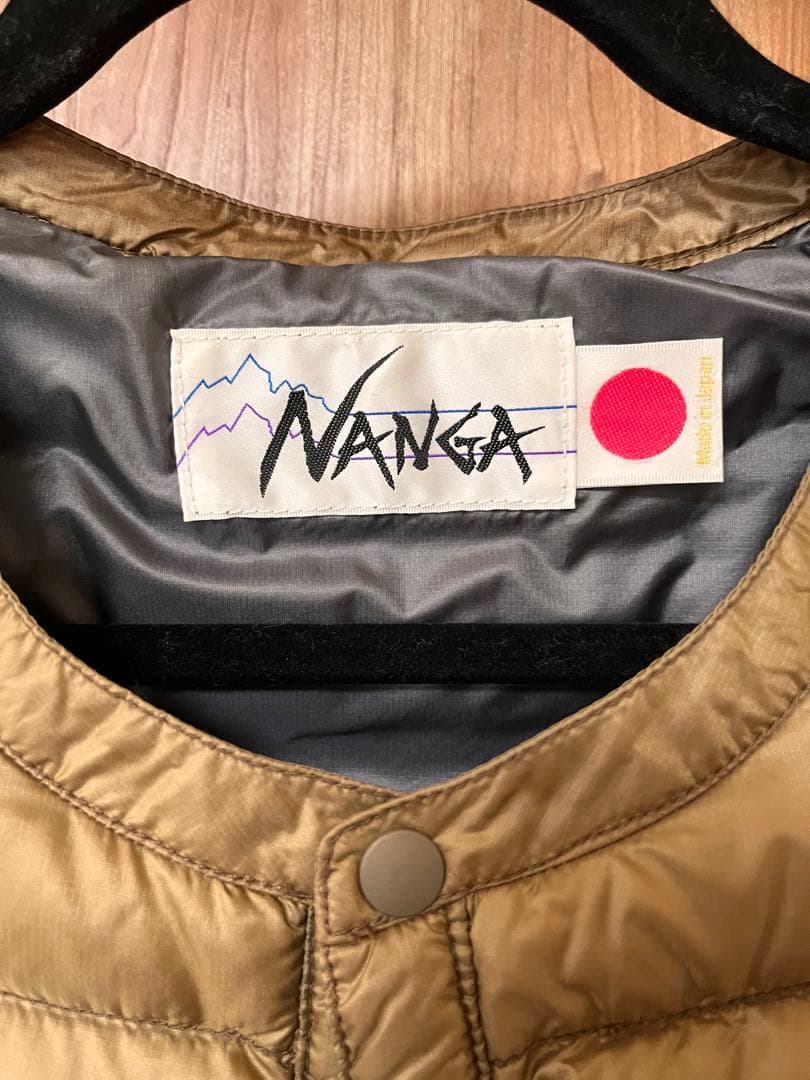 【値引き】NANGA WHITE LABELベージュ ダウンベスト 日本製