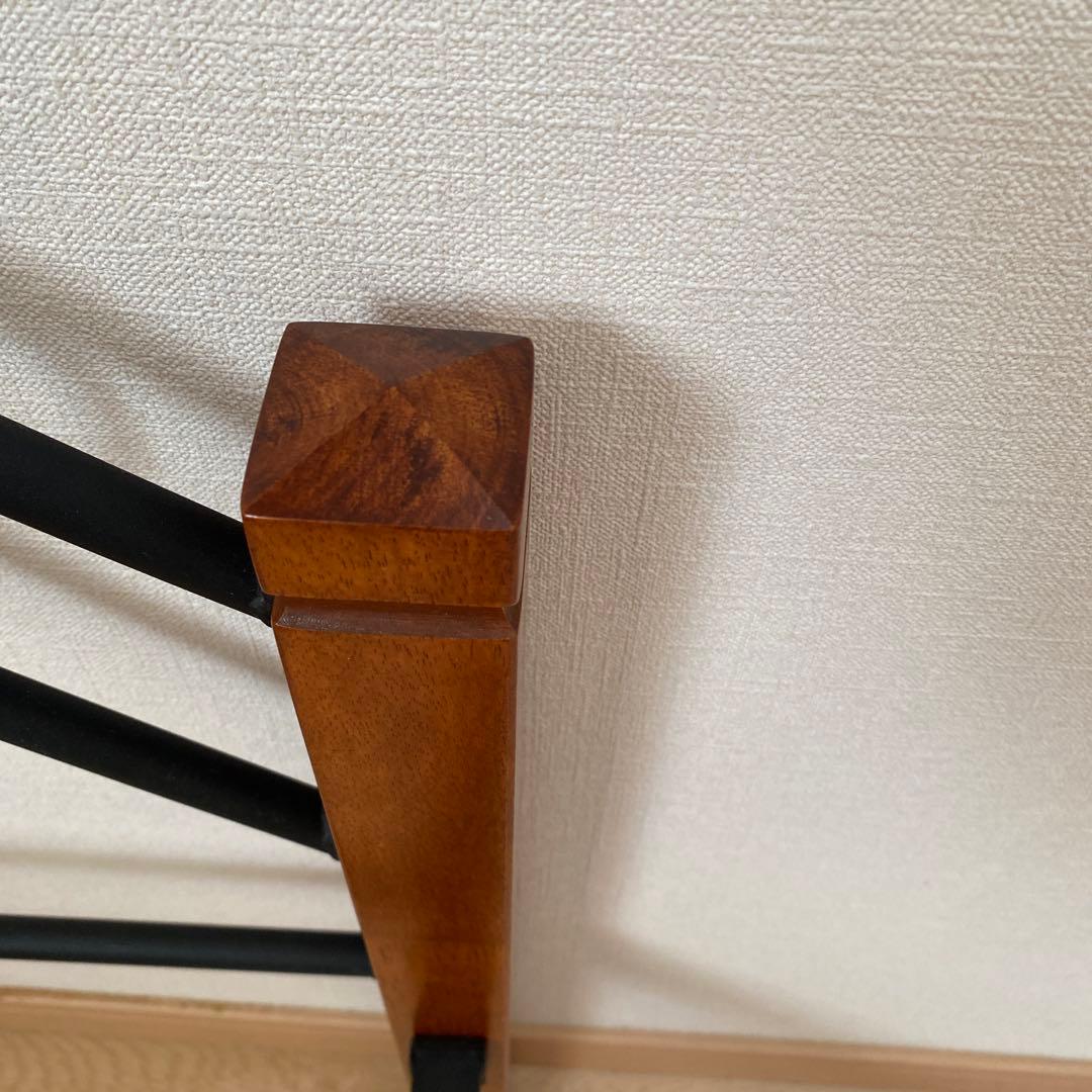 ★美品★アイアン×ウッドシングルベッドフレーム　パイプベッド