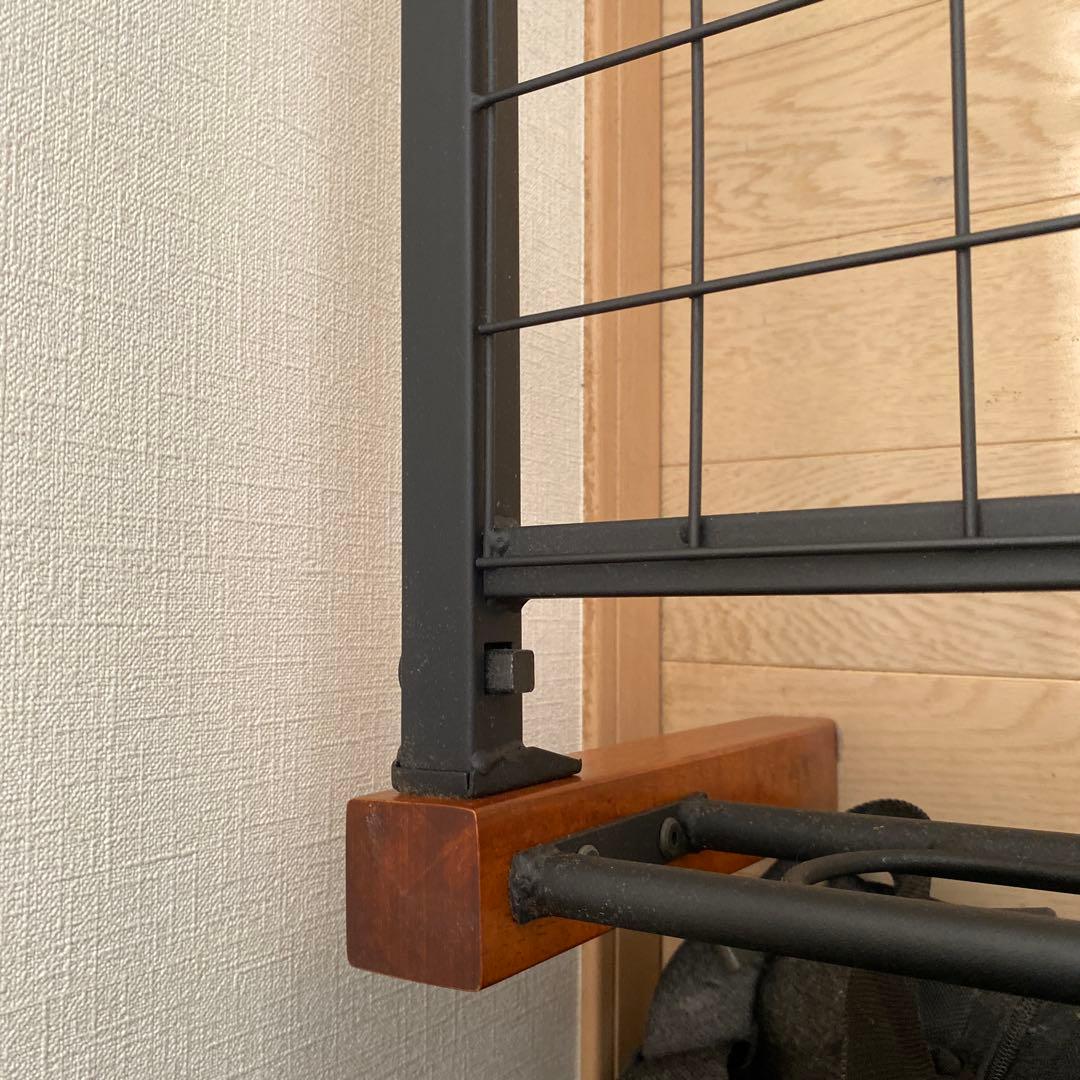 ★美品★アイアン×ウッドシングルベッドフレーム　パイプベッド