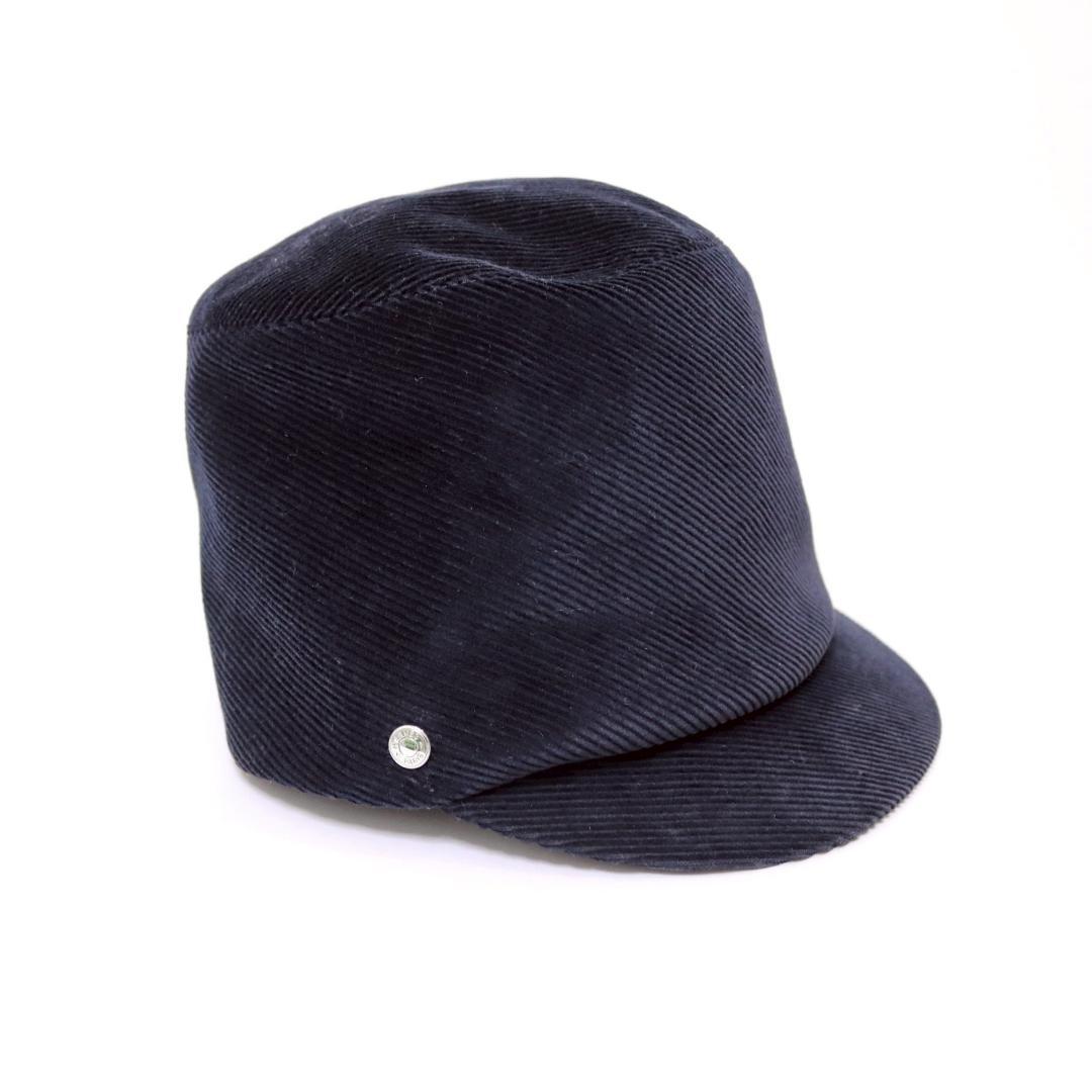 美品 HERMES セリエボタン コーデュロイキャスケット 58 濃紺 1061