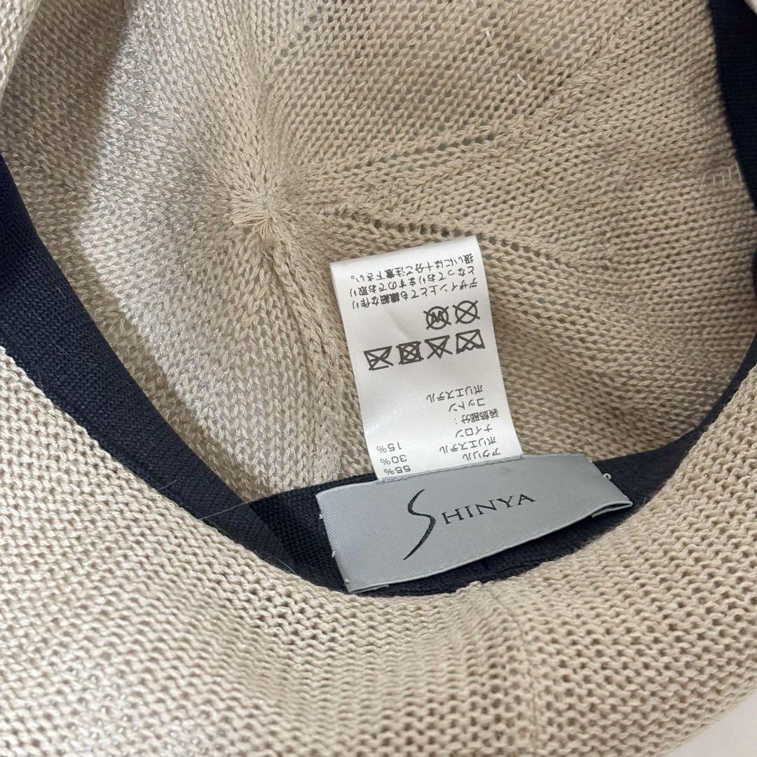 SHINYA 帽子　ベレー帽　コサージュ