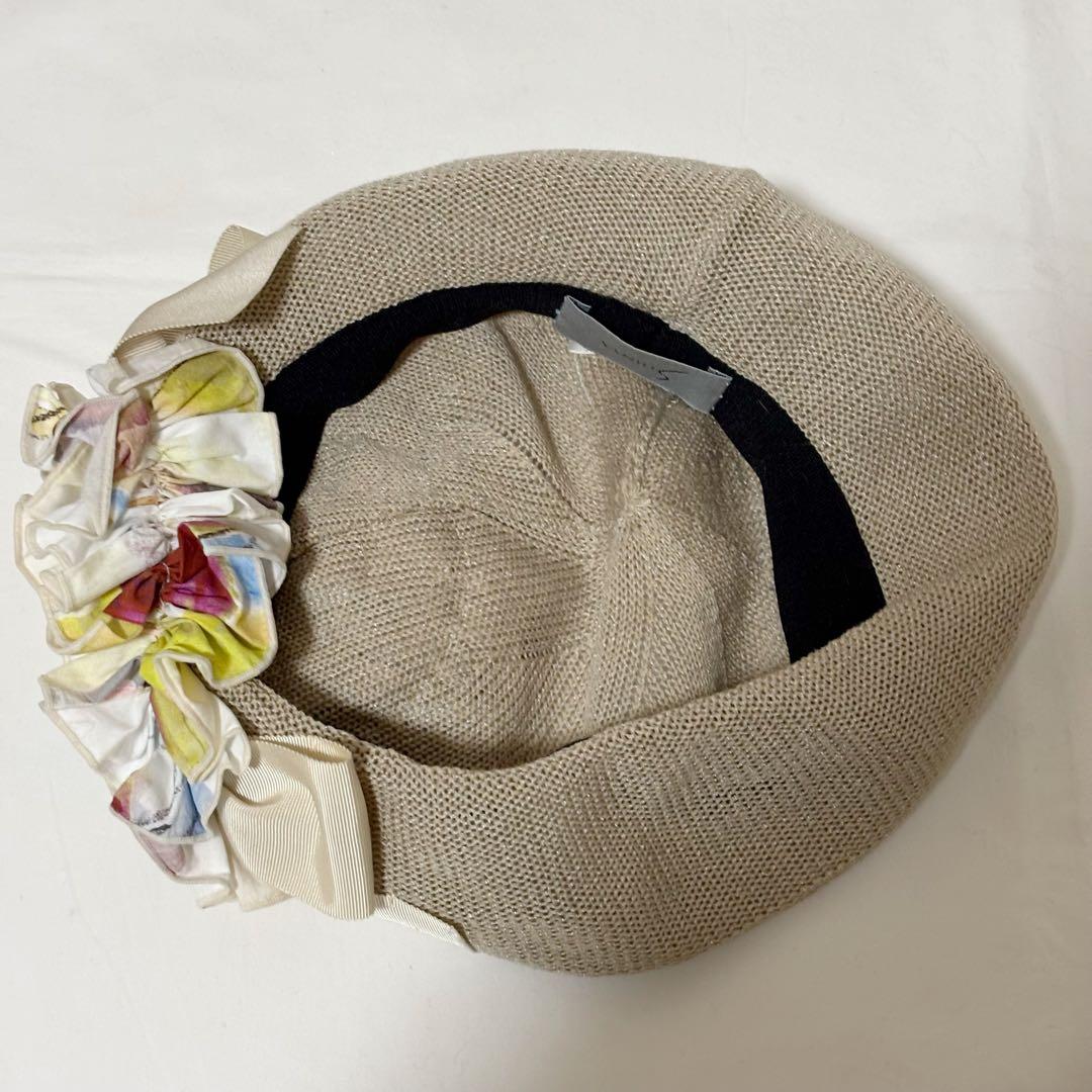 SHINYA 帽子　ベレー帽　コサージュ