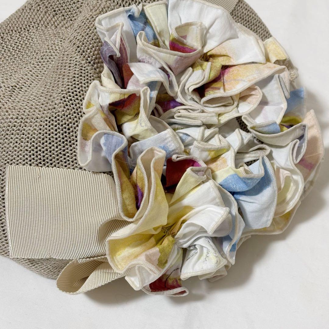 SHINYA 帽子　ベレー帽　コサージュ