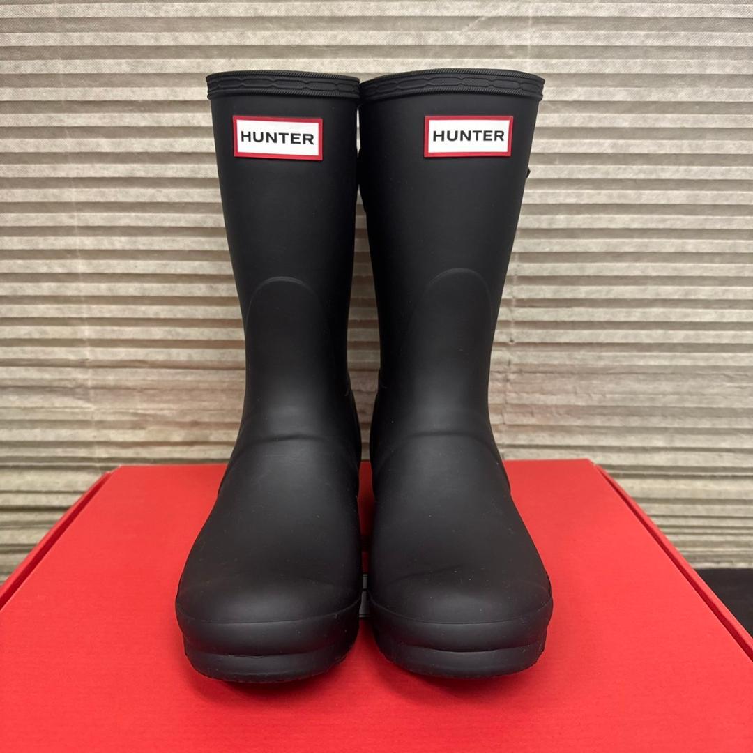☆未使用　HUNTER　レインブーツ　ショート バック アジャスタブル　23㎝