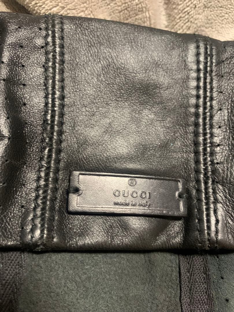 GUCCI レザー ハンチング XL ブラック イタリア製 グッチ 羊革 ラム