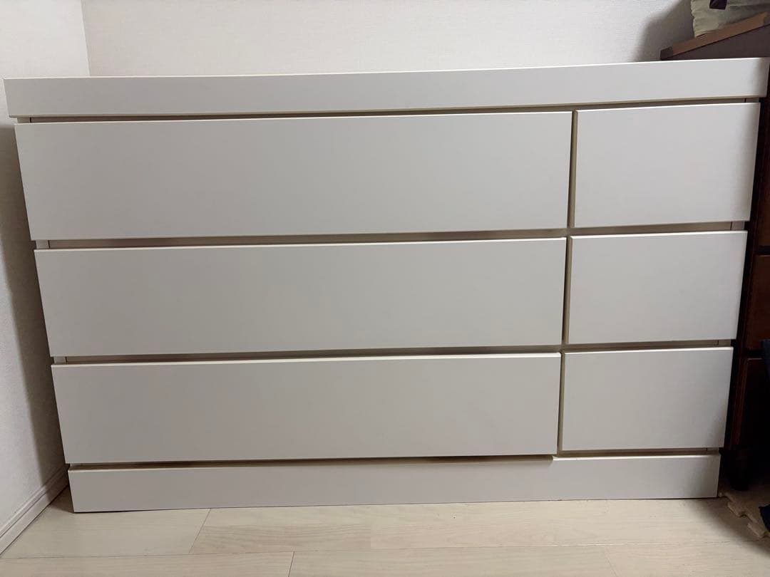ホワイト 6段チェスト
