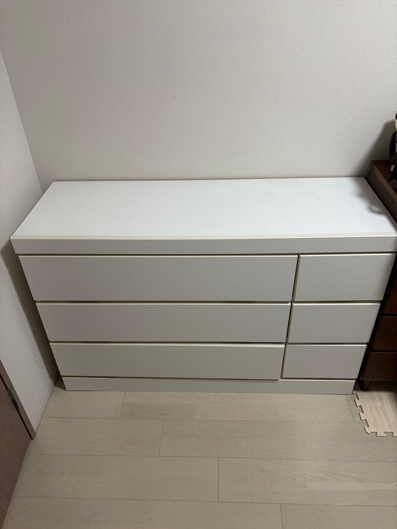 ホワイト 6段チェスト