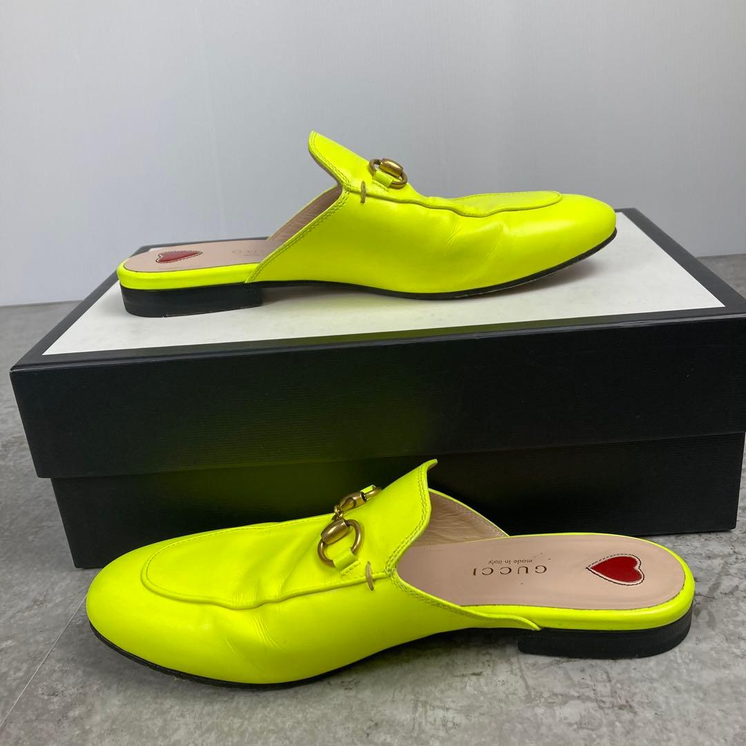 GUCCI グッチ　レザー　ホースビット　プリンスタウン　36 イエロー