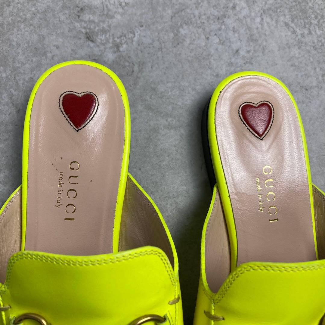 GUCCI グッチ　レザー　ホースビット　プリンスタウン　36 イエロー