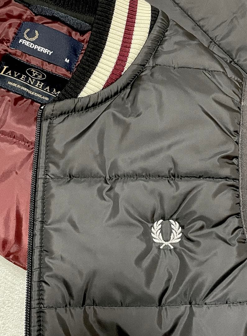 ◆ FRED PERRY × LAVENHAM ◆ ダウンベスト Mサイズ/美品
