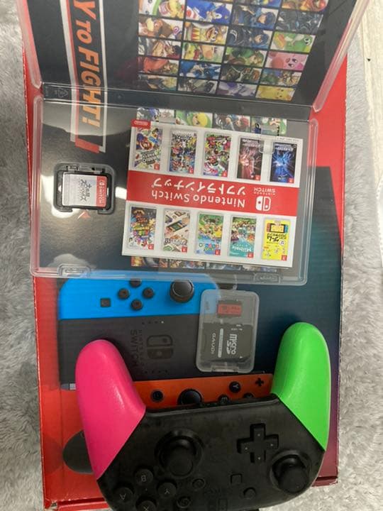 Switch本体、スマブラ、Microsdカード、プロコン