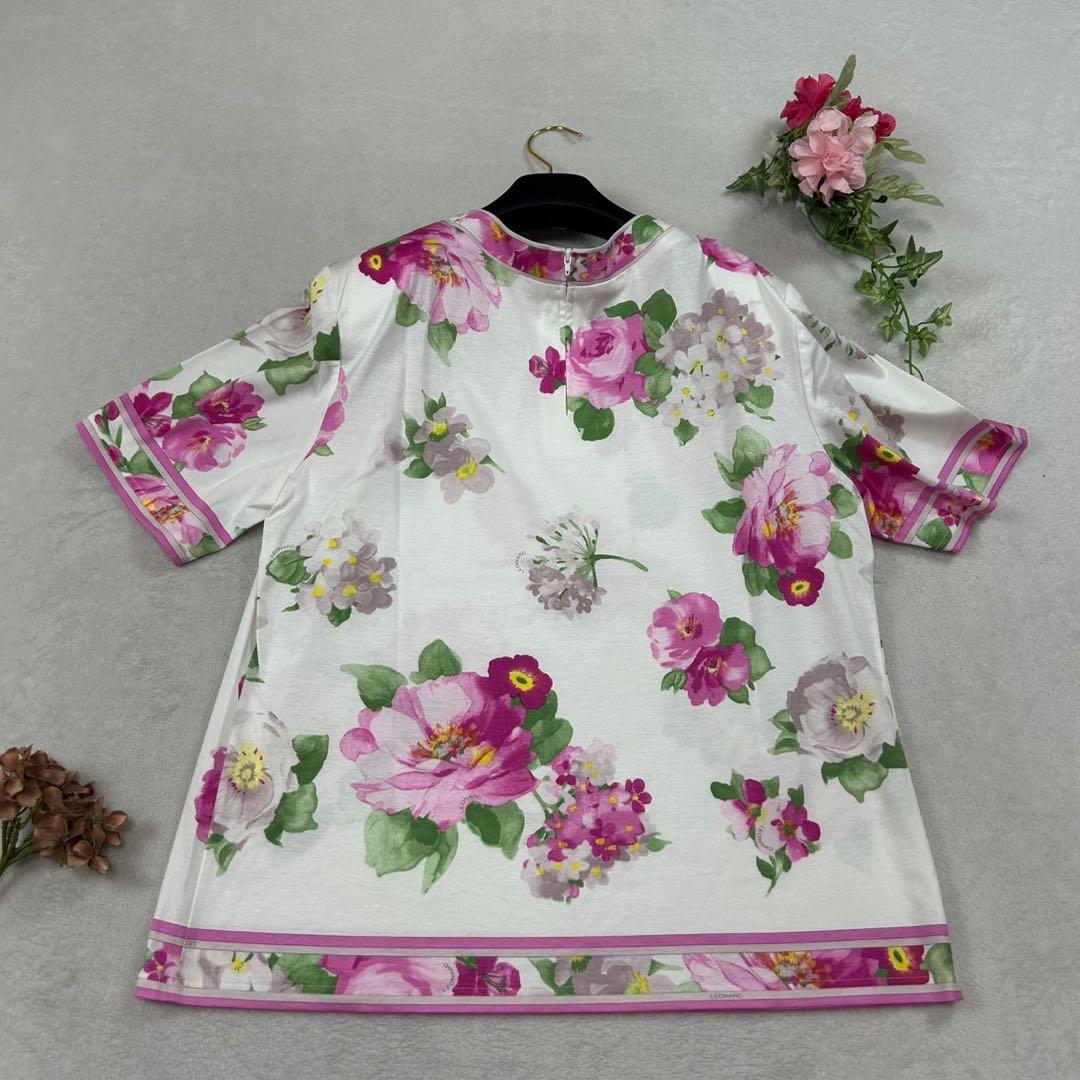 K446 新品未使用 L レオナール タグ付き 花柄 カットソー レディース