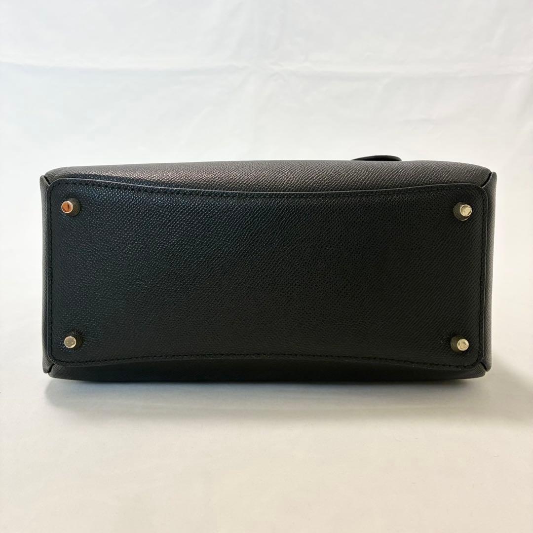 【未使用級/カード付】フルラ ミネルヴァ 2way ハンドバッグ レザー 黒