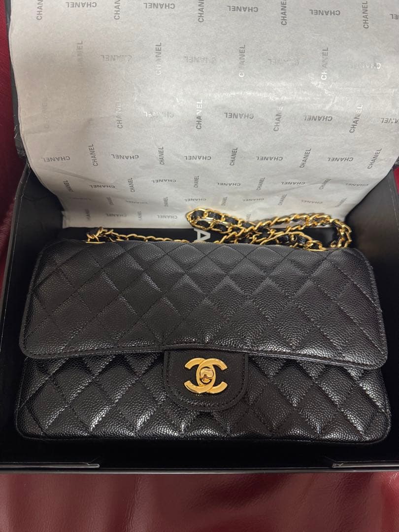 CHANEL ノベルティ　ダブルチェーン　フラップ　チェーンショルダー