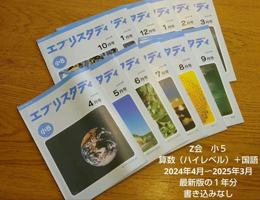 Z会　小5　エブリスタディ　 2024年4月-2025年3月　最新版　１年分