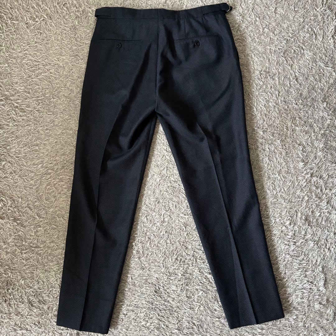 【48サイズ】INCOTEX スラックス カシミヤ混 サイドアジャスター ネイビ