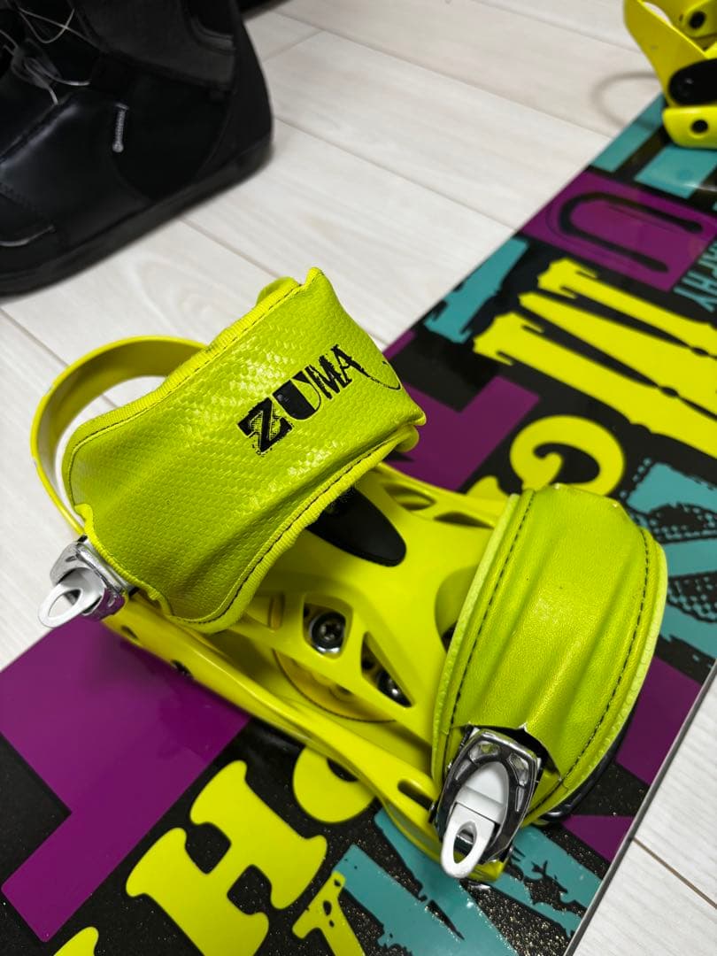 ZUMA イエロービンディング　スノーボード、ブーツ、ケース4点セット