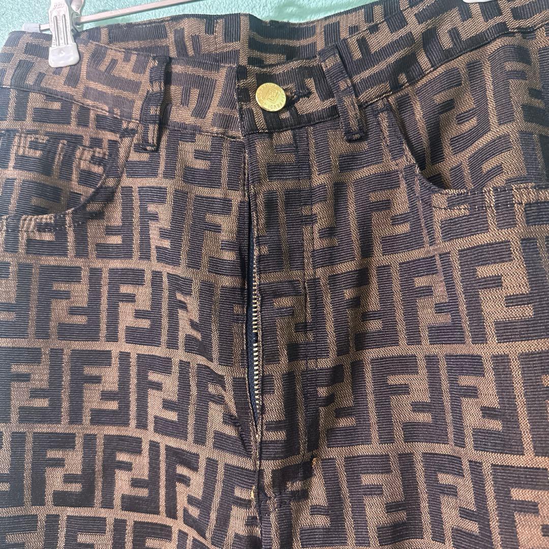 Fendi ズッカ　ロゴプリント パンツ　ズボン　【訳あり】