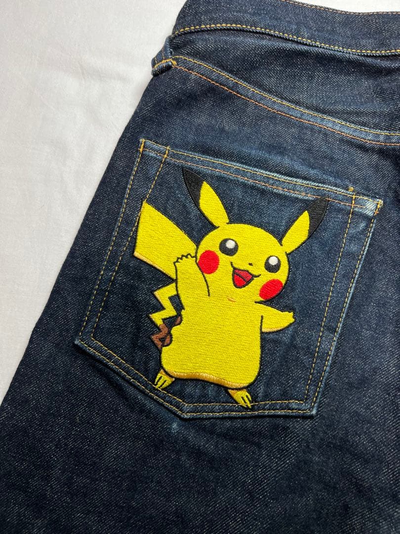 EVISU No.2 2000T 32×32 ピカチュウ 白刺繍カモメ 虎耳