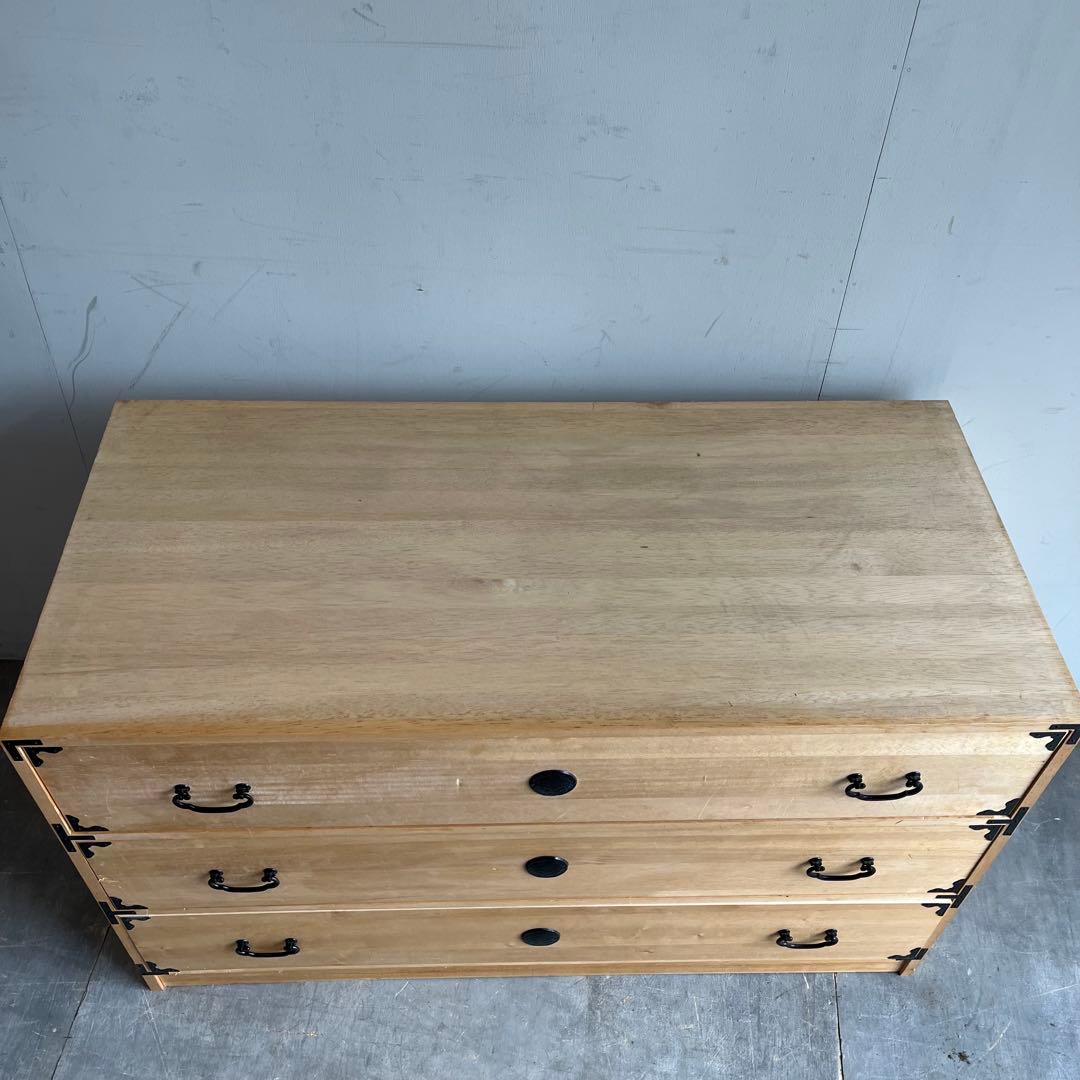 ヴィンテージ 桐箪笥 チェスト テレビ台 ローボード 3段 無塗装 昭和レトロ