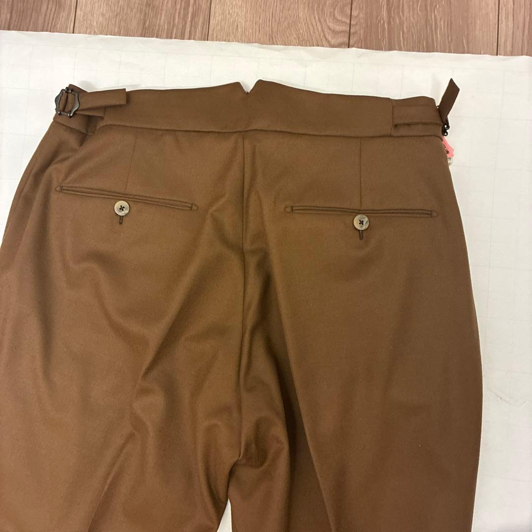 BERWICH scotch 2プリーツ ウール スラックス 46 濃ベージュ