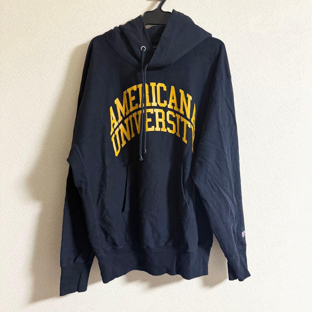 アメリカーナ ロゴオーバーパーカー　ネイビー