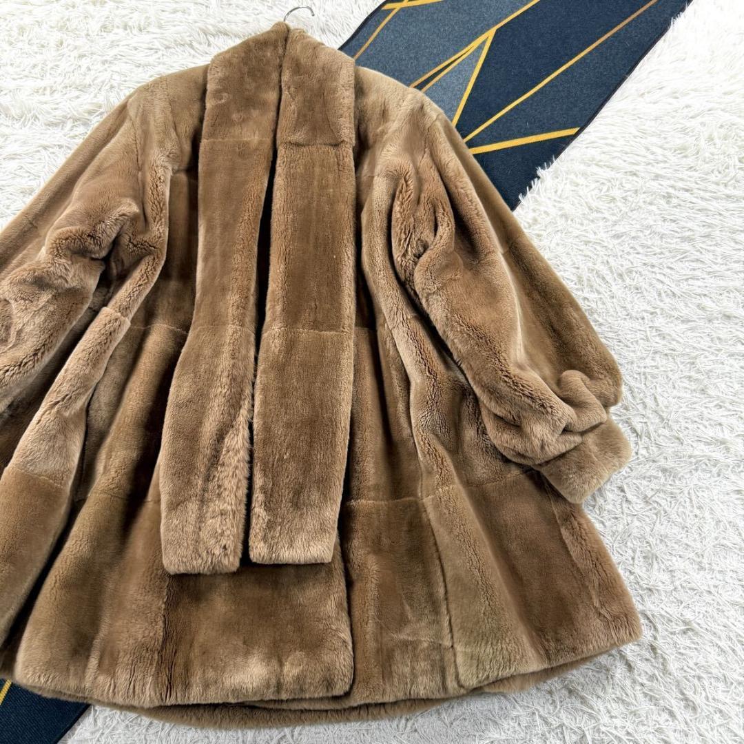 裾周り266㎝ FOXEY ヌートリア コート Aライン XL相当 なめし柔らか