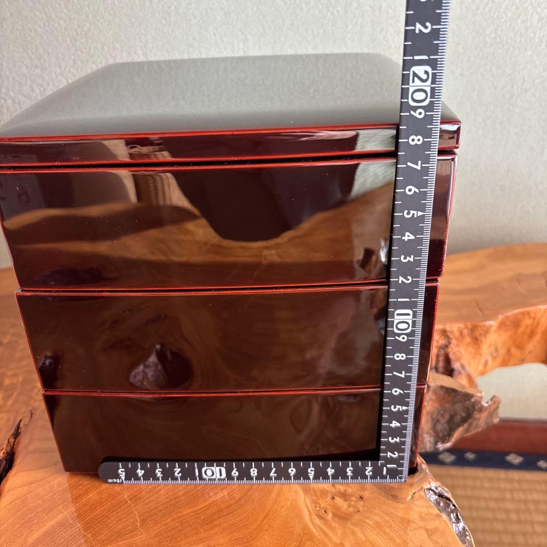 輪島塗 三段重 お重 共箱 桐箱