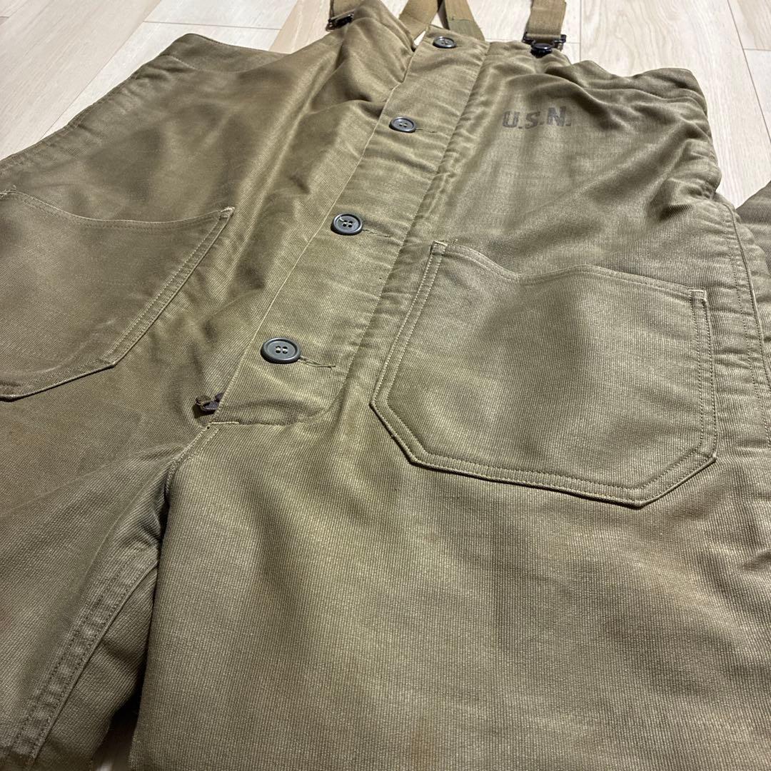 40's usnavy n1 デッキパンツ　ビンテージ　オーバーオール　usn