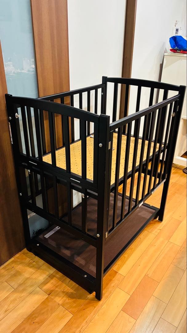 ヤマサキ ベビーベッド ミニサイズ ツーオープン（国産・ハイタイプ）