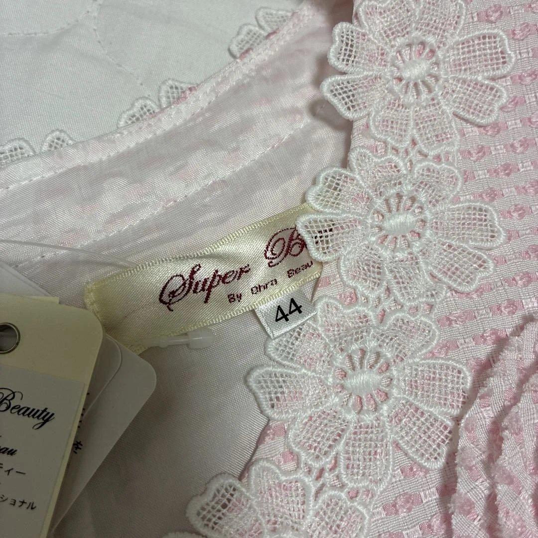 スーパービューティー☆44☆新品タグ付きお花レースとコサージュの可愛いワンピース