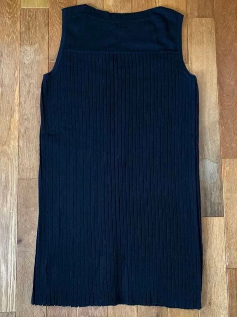 美品☆ HERMES エルメス カシミヤ ワンピース 黒 プリーツ